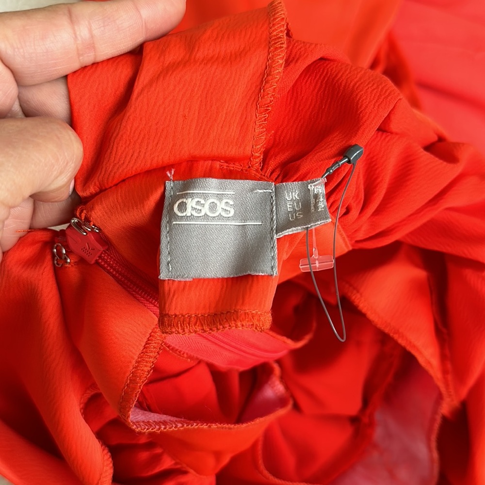 NWOT ASOS satin burnt orange dress - Picture 7 of 9